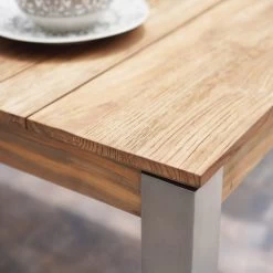 Zebra Derex Gartentisch 180x100cm Edelstahl/Teak Silber/Natur 11 Zebra Derex Gartentisch 180x100cm Edelstahl/Teak Silber/Natur -Gartenmöbel Store zebra derex gartentisch edelstahl ambient photo 3 1