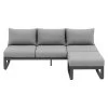 Zebra Fly Lounge 3-Sitzer Olefin-Kissen Mixed-Grey Mit Fly Lounge Hocker Olefin Grau