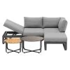Zebra Fly Lounge 3-Sitzer Olefin-Kissen Mixed-Grey Mit Lounge Hocker Und Lounge 2er Tisch-Set -Gartenmöbel Store zebra fly lounge 3 sizter oldefin mit lounge hocker und 2er set 55217 2