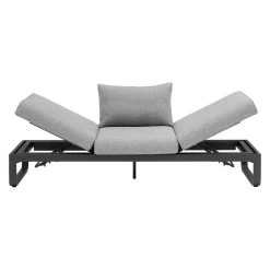 Zebra Fly Lounge 3-Sitzer Olefin-Kissen Mixed-Grey Mit Lounge Hocker Und Lounge 2er Tisch-Set -Gartenmöbel Store zebra fly lounge 3 sizter oldefin mit lounge hocker und 2er set 55217 4