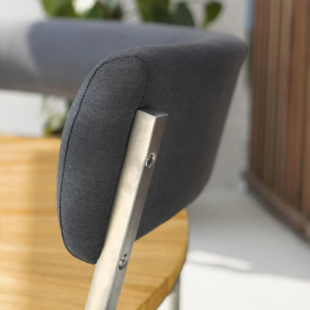 Zebra Onyx Alu Bank Aluminiumgestell Graphite, Recyceltes Teak Gebürstet, Wasserdichtes Tuvatextil, Turmalin Grey 5 Zebra Onyx Alu Bank Aluminiumgestell Graphite, Recyceltes Teak Gebürstet, Wasserdichtes Tuvatextil, Turmalin Grey – Bild 3