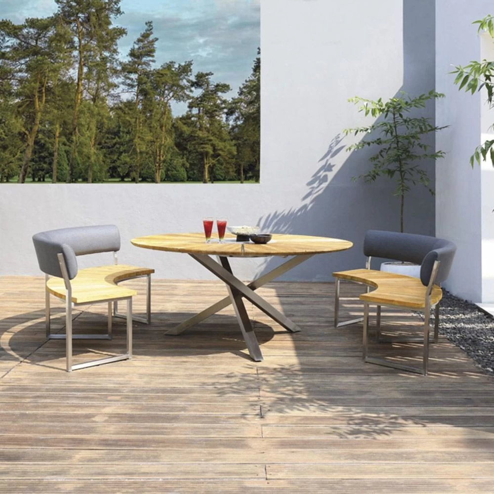 Zebra Onyx Alu Bank Aluminiumgestell Graphite, Recyceltes Teak Gebürstet, Wasserdichtes Tuvatextil, Turmalin Grey 7 Zebra Onyx Alu Bank Aluminiumgestell Graphite, Recyceltes Teak Gebürstet, Wasserdichtes Tuvatextil, Turmalin Grey – Bild 5