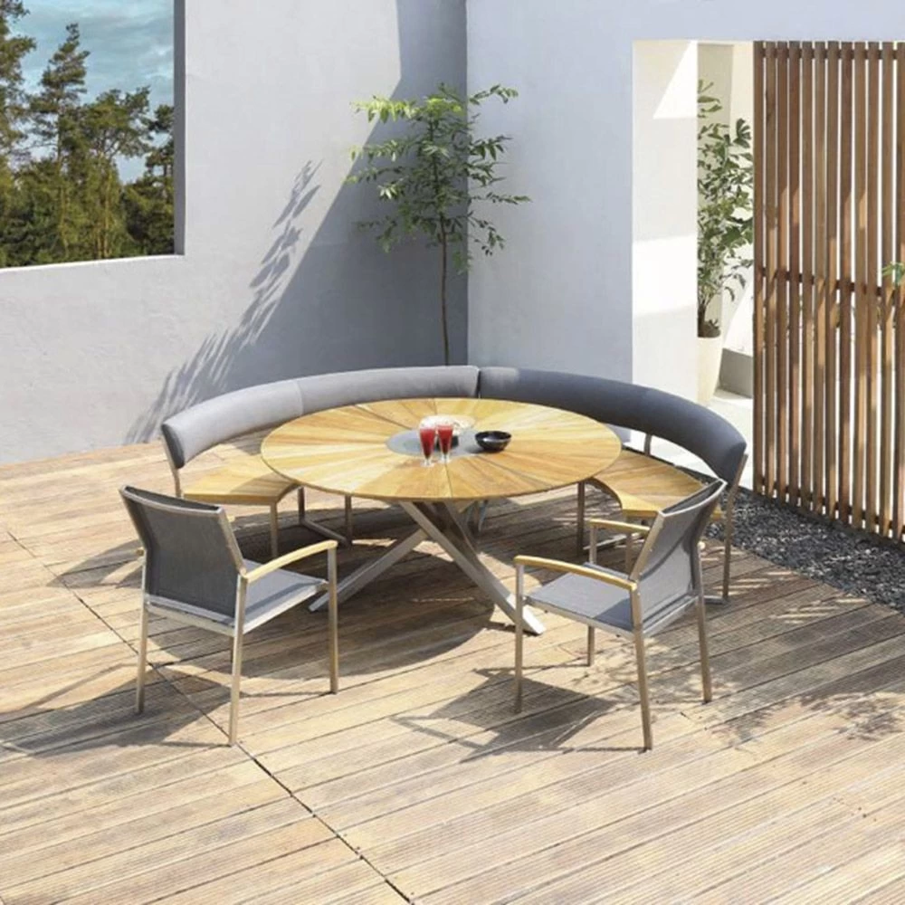 Zebra Onyx Alu Bank Aluminiumgestell Graphite, Recyceltes Teak Gebürstet, Wasserdichtes Tuvatextil, Turmalin Grey 9 Zebra Onyx Alu Bank Aluminiumgestell Graphite, Recyceltes Teak Gebürstet, Wasserdichtes Tuvatextil, Turmalin Grey – Bild 7