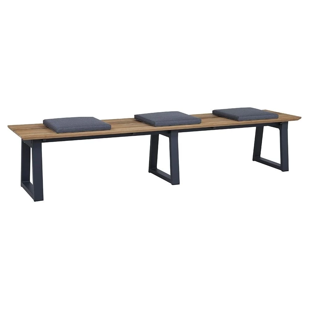 Zebra PHÖNIX Aluminium/Teak Bank, 220x46 Cm 3 Zebra PHÖNIX Aluminium/Teak Bank, 220x46 Cm