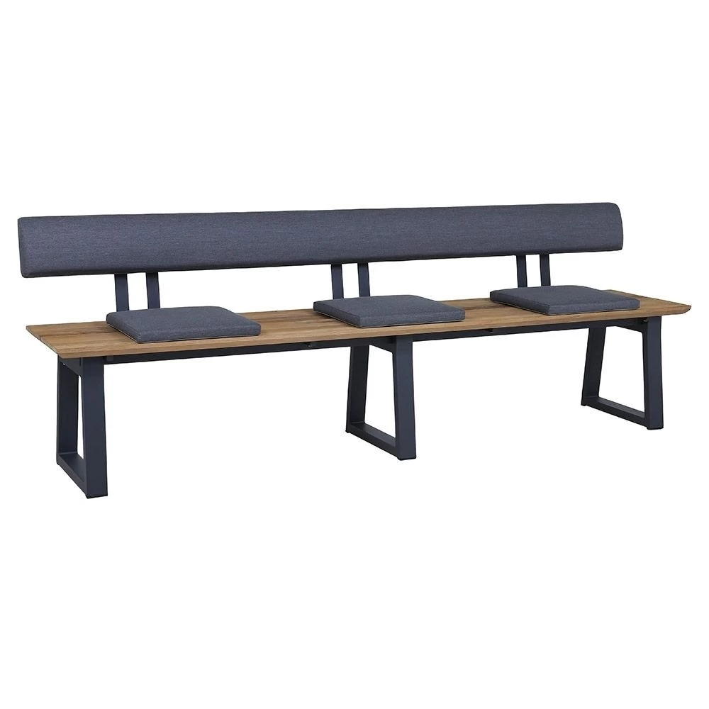 Zebra PHÖNIX Aluminium/Teak Bank, 220x46 Cm 4 Zebra PHÖNIX Aluminium/Teak Bank, 220x46 Cm – Bild 2