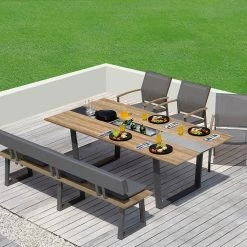 Zebra PHÖNIX Aluminium/Teak Bank, 220x46 Cm 7 Zebra PHÖNIX Aluminium/Teak Bank, 220x46 Cm -Gartenmöbel Store zebra phoinix alu teak bank 220x46 7481 3