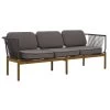 Zebra Pollux Lounge 3-Sitzer, Teak Gebürstet, Aluminium Graphite Und Rope Brown Brushed