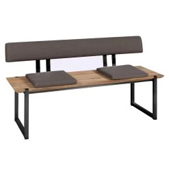 Zebra Quadux Aluminium Graphite Bank 140cm Mit Rückenlehne Tuvatextil Turmalin Grey