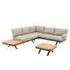 Zebra Sky Lounge 3-Sitzer Set Camden Grey Mit 2x Lounge Tisch Platte Teak