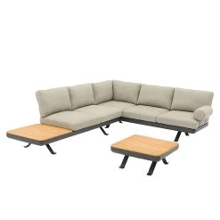 Zebra Sky Lounge 3-Sitzer Set Camden Grey Mit 2x Lounge Tisch Platte Teak