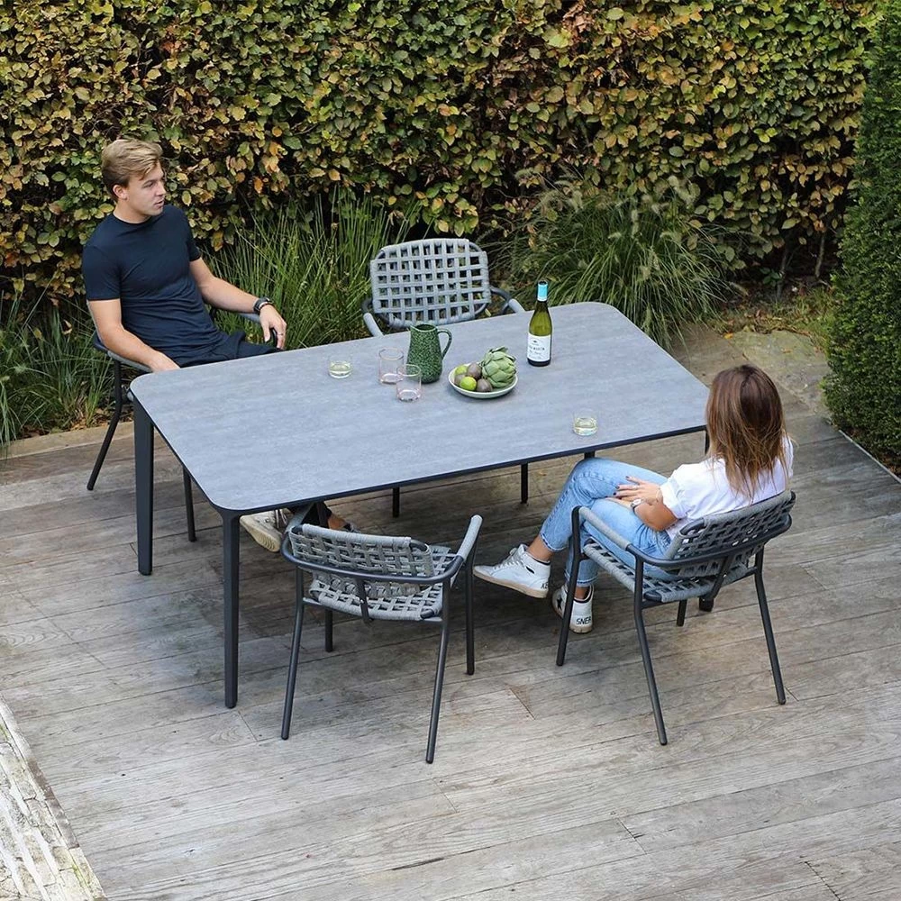 Zebra 4x Stapelsessel Costa Graphite/grey Und Taro Tischgestell Graphite Mit Tischplatte Beton 180x100 Cm HPL 3 Zebra 4x Stapelsessel Costa Graphite/grey Und Taro Tischgestell Graphite Mit Tischplatte Beton 180x100 Cm HPL